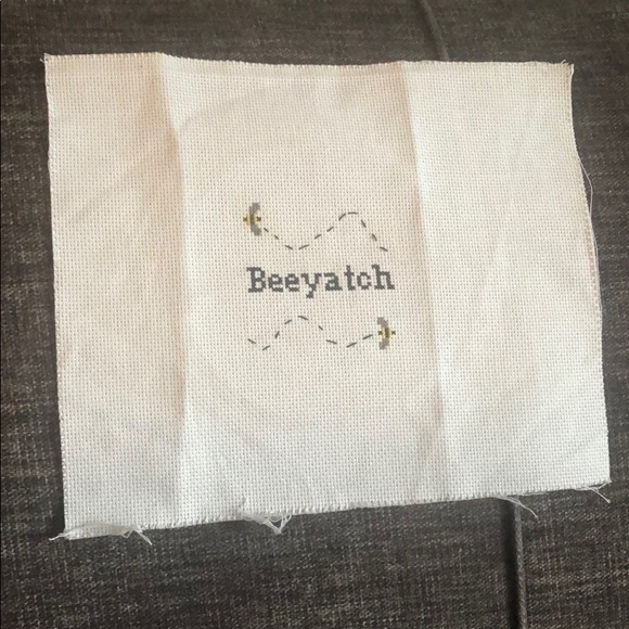 Palm sized “beeyatch” cross stitch - Picture 2 of 3